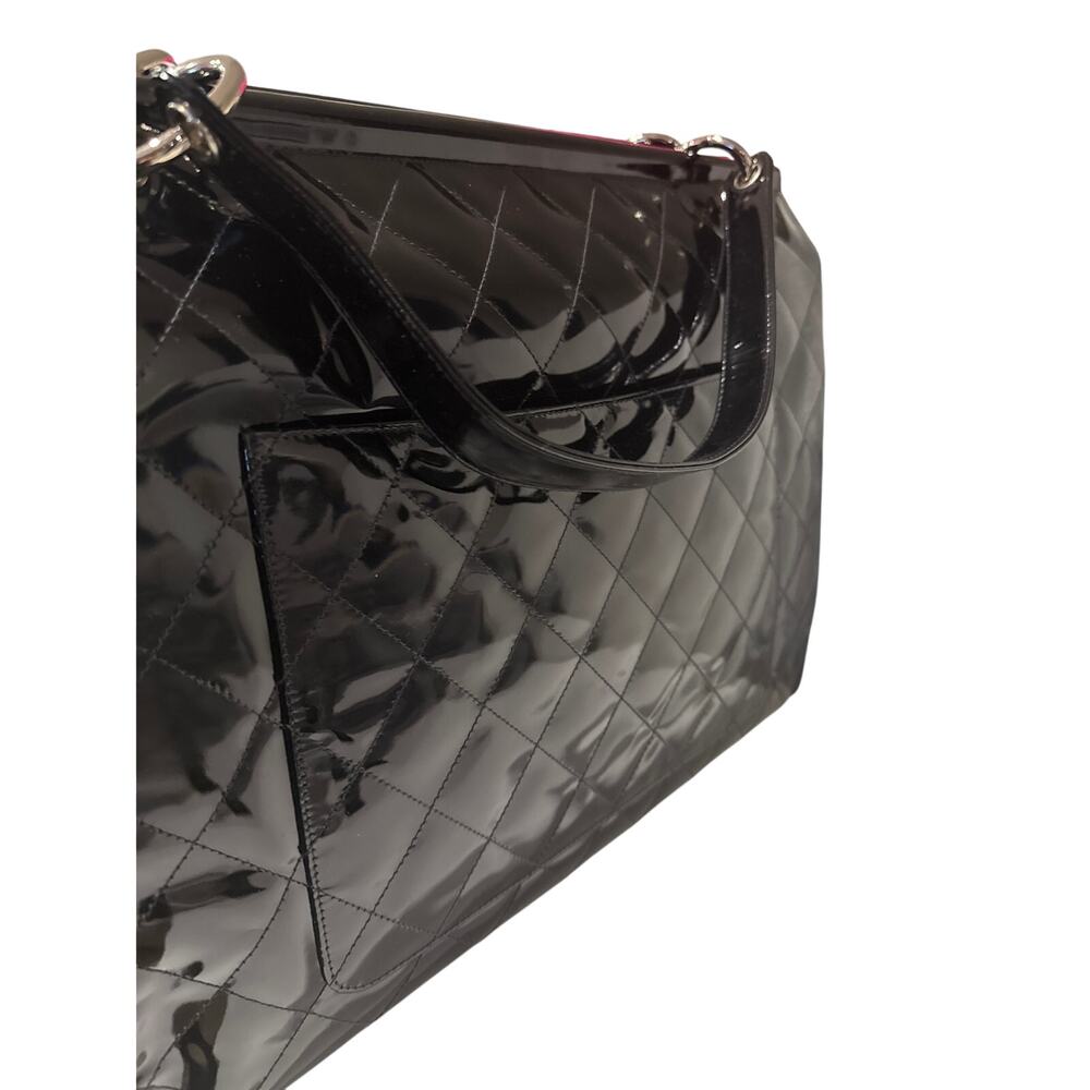 1996 Vintage Chanel Quilted Patent Leather Shopping Tote - Picture 12 of 13
